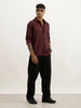 Slim Fit AOP Full Sleeve Shirt | Maroon