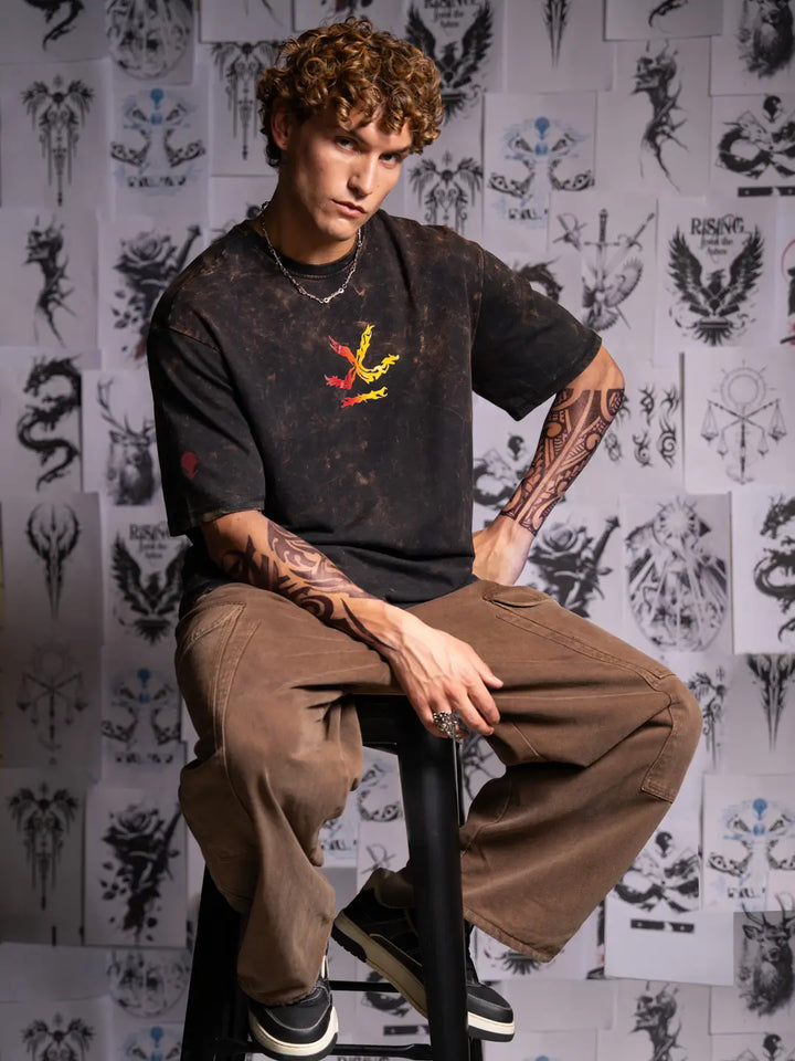 Wrogn X Aliens - Flame Kissed Skull | Black T-Shirt