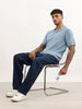 Solid Slim Fit Flatknit Polo T-Shirt | Blue | WPT02HSSL1624S