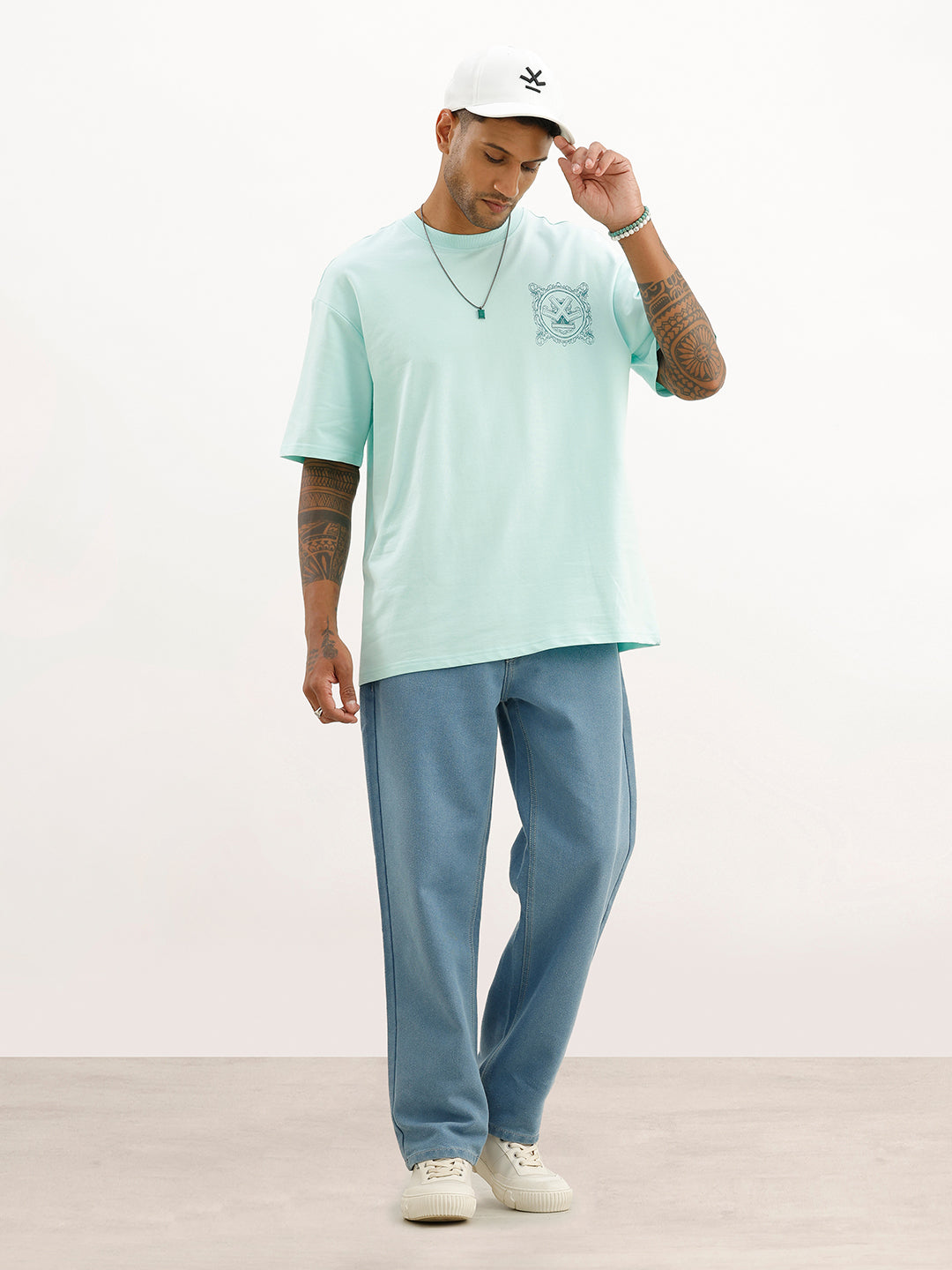 Oversized Back Printed T-Shirt | Light Green