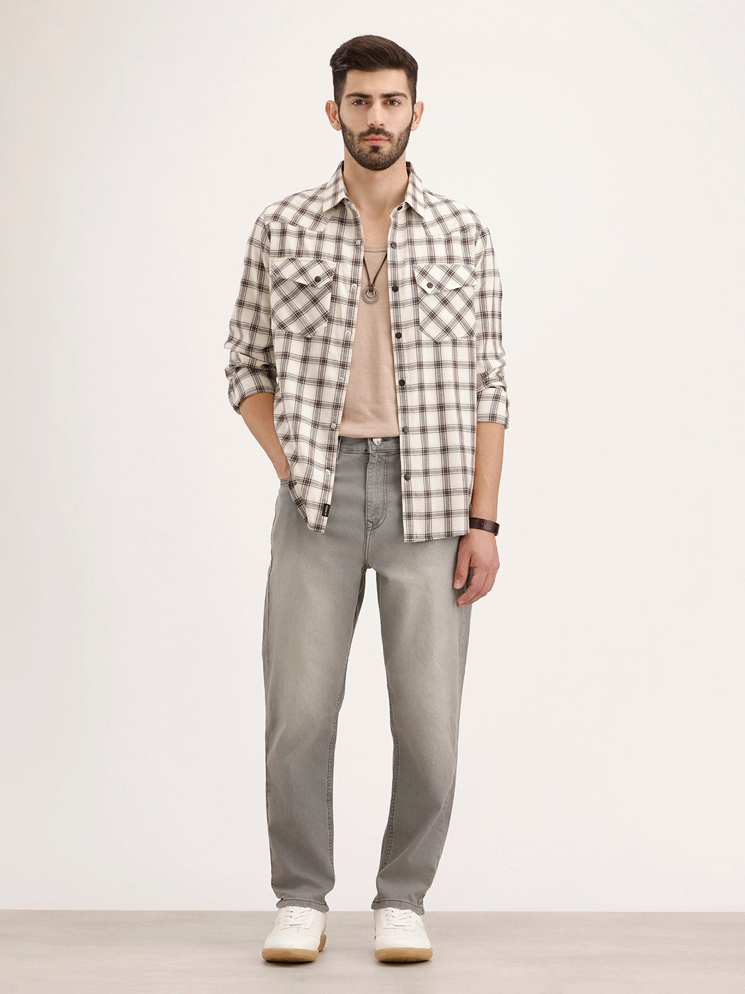 Ankle Slim Fit Denim Jeans | Grey