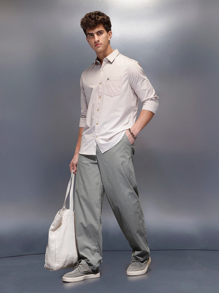 Men's Casual Regular Fit Shirt  | Grey