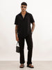 Solid Slim Fit Half Sleeve T-Shirt | Black | WSH02HSSL0003S