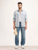 Textured Oversized Double Pocket Shirt | Blue