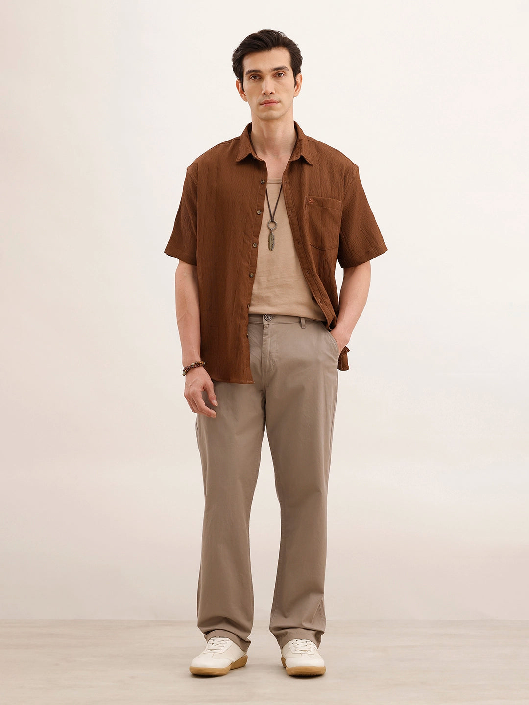 Anti Fit Solid Trouser | Beige