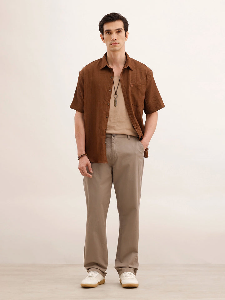 Anti Fit Solid Trouser | Beige