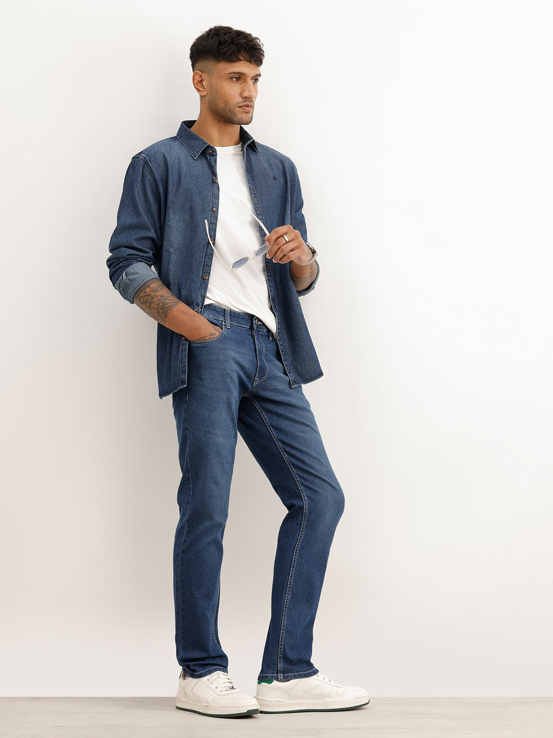 Faded Slim Fit Denim Jeans | Blue
