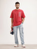 Oversized Fit Cut & Sew T-Shirt | Rust