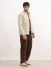 Solid Regular Fit Zipper Puffer Jacket | Beige