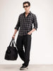 Slim Fit Checkered Shirt | Black
