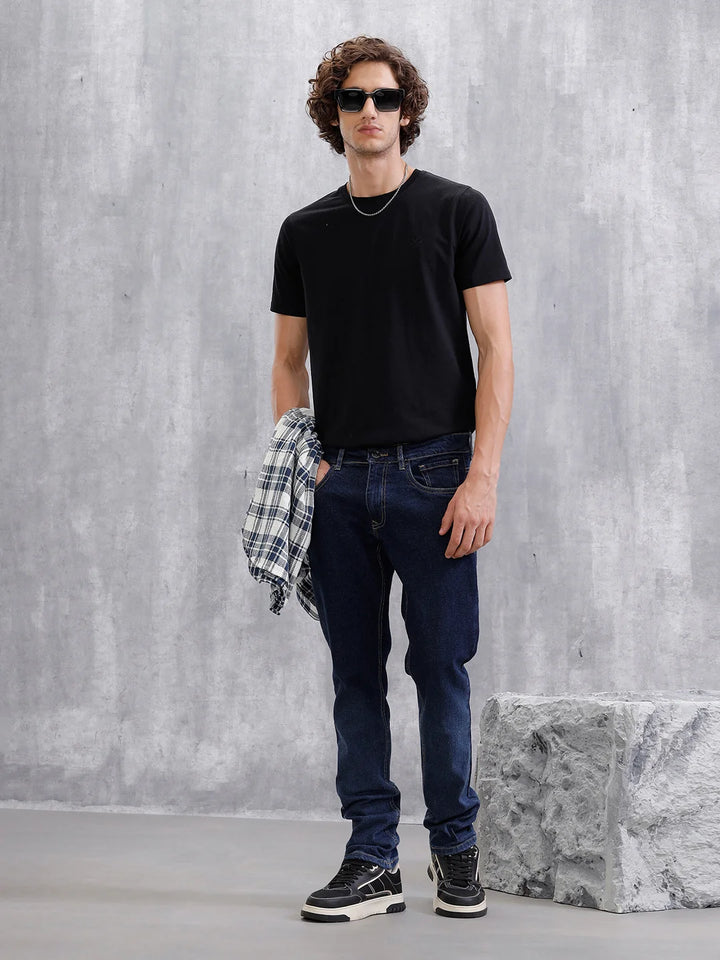 Light Fade Slim Fit Jeans | Dark Blue