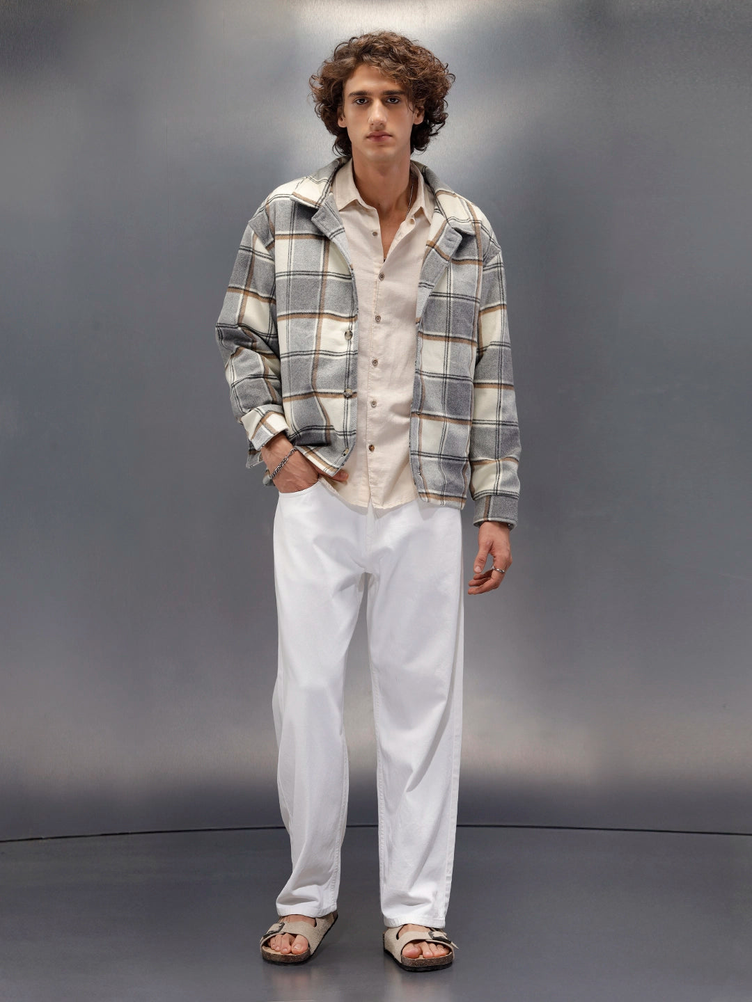 Solid Loose Fit White Jeans | White