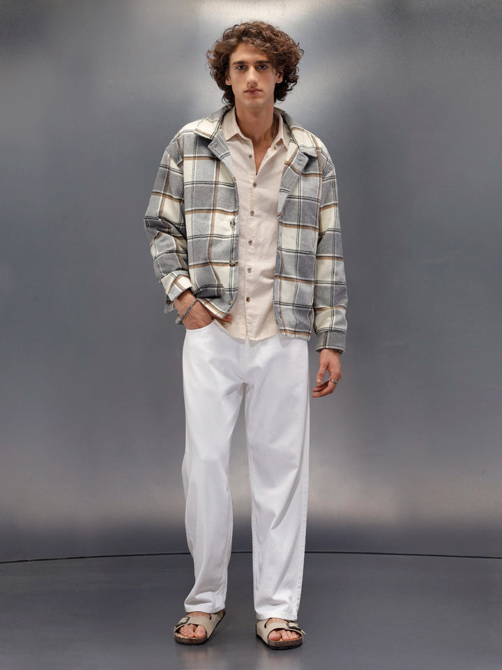 Solid Loose Fit White Jeans | White