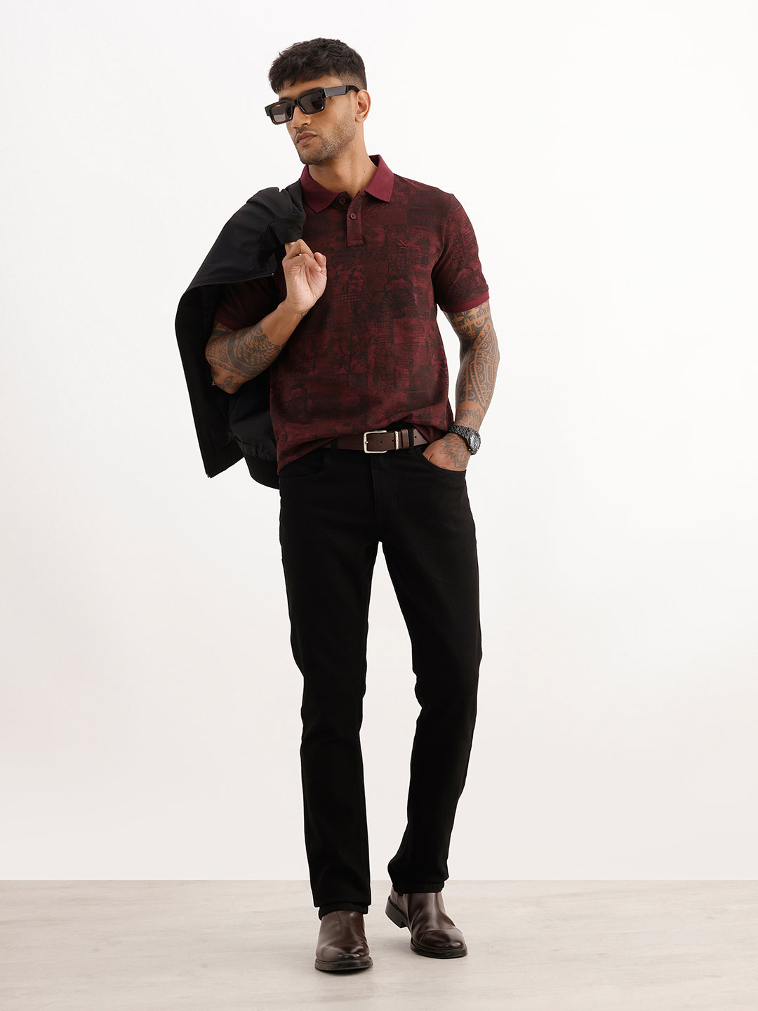 Solid Straight Fit Denim Jeans | Black