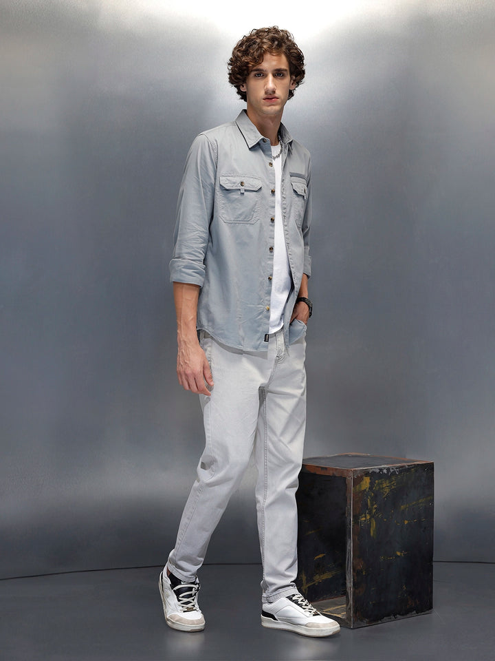 Men's casual slim ankle fit jeans | Grey