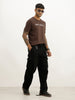 Slim Fit Foil Printed T-Shirt | Brown