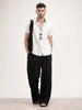Slim Fit Half Sleeve Striped Shirt | White