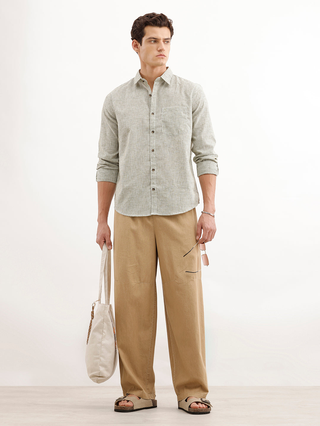 Classic Regular Fit Chekered Shirt  | Green