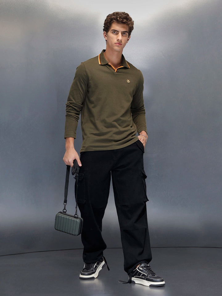 Men's Casual Slim fit Polo T-Shirt  | Olive