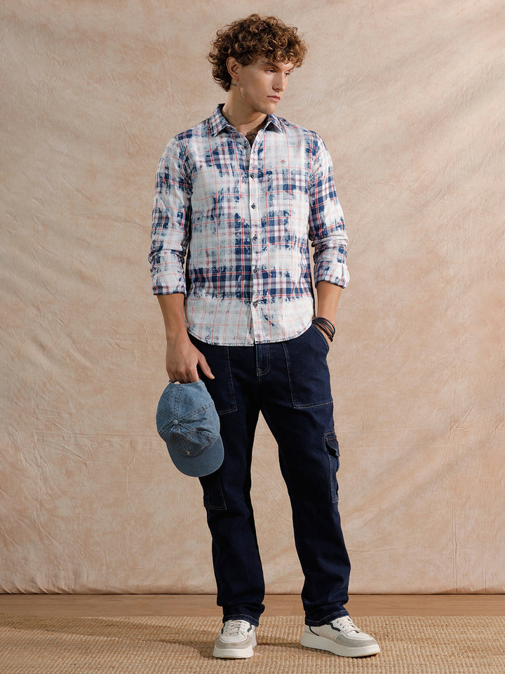 Solid Heavy Fade Slim Fit Jeans | Blue