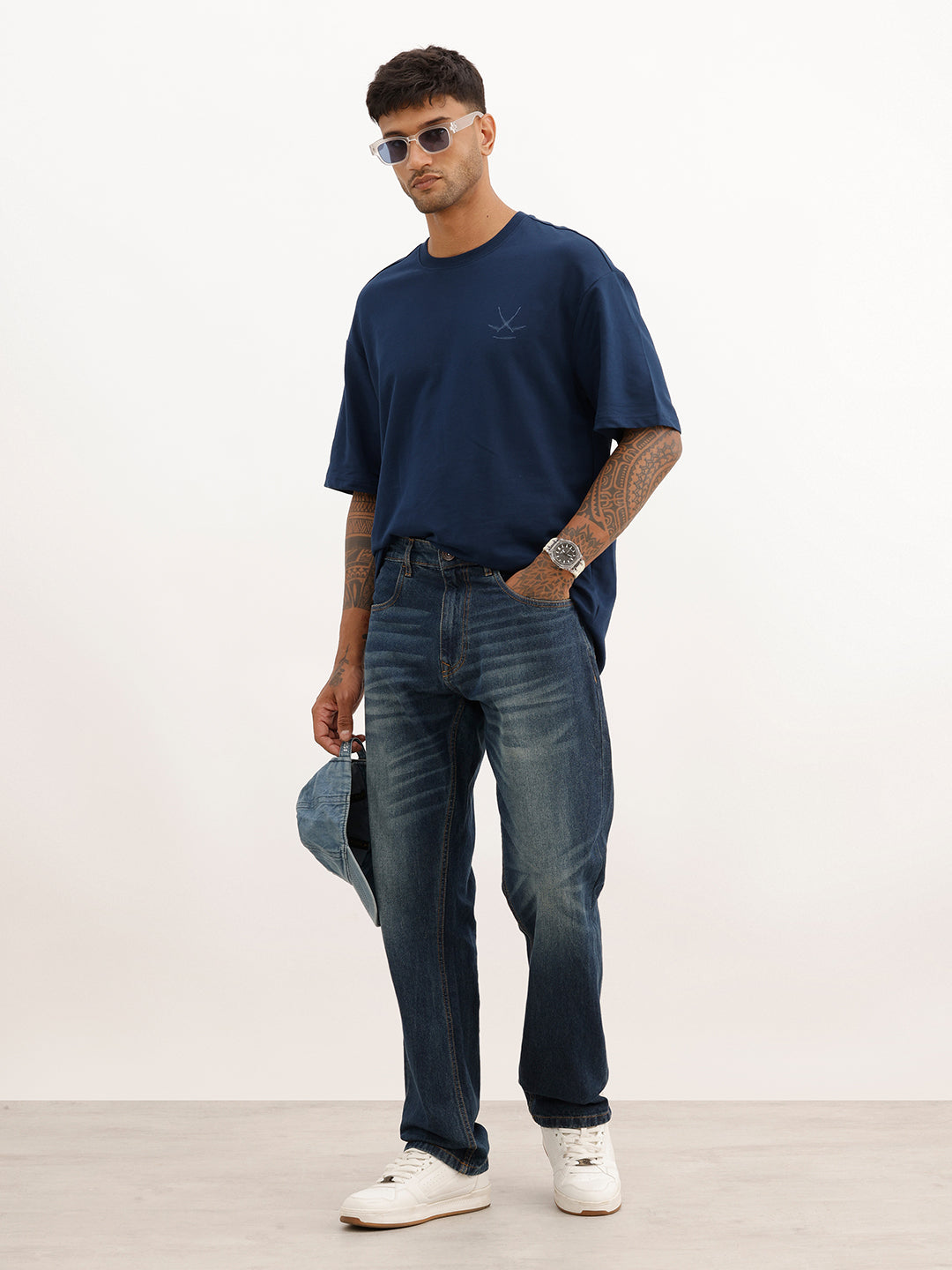 Classic Back Puffer Printed T-Shirt | Navy Blue | WTS02HSOS1341S
