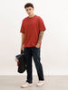 Oversized Fit Placement Printed T-Shirt | Red | WTS02HSOS1063S