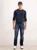 Straight Fit Faded Denim Jeans | Blue