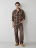 Classic Slim Fit Checkered Shirt | Brown
