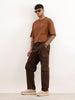 Solid Loose Fit Cargo Trouser | Brown
