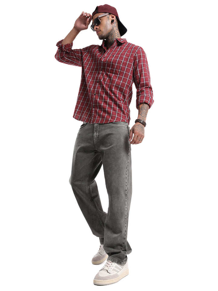 Elite Maroon & Navy Striped Shirt