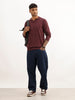 Solid Slim Fit Full Sleeve Polo T-Shirt | Wine | WPT02FSSL1627S