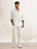 Solid Regular Fit Textured Shirt | White