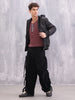 Casual Street Look Black Hooded Bomber Jacket For Men | Black