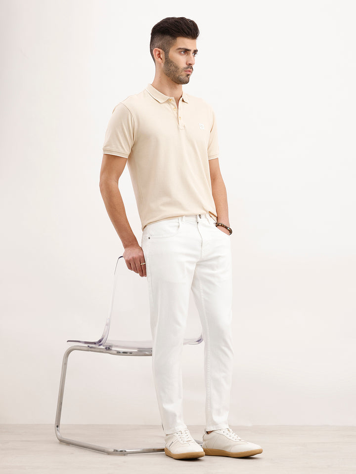 Skinny Cropped Denim Jeans | White