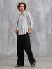 Slim Fit Stripe Shirt In Chenille Yarn | White