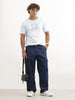 Faded Loose Fit Denim Cargo | Dark Blue
