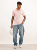 Slim Fit Tipping Collar Polo T-Shirt | Pink