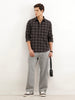 Classic Slim Fit Checkered Shirt  | Black