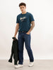 Slim Fit Placement Printed T-Shirt | Teal | WTS02HSSL1347S