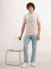 Slim Fit HD Printed T-Shirt  | Beige