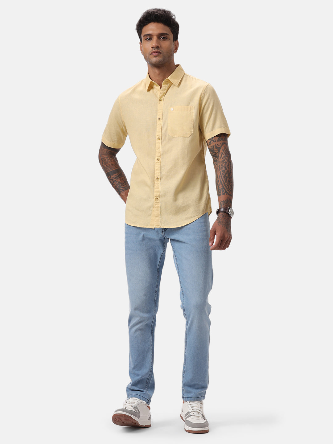 Beige Vogue Half Sleeve Shirt