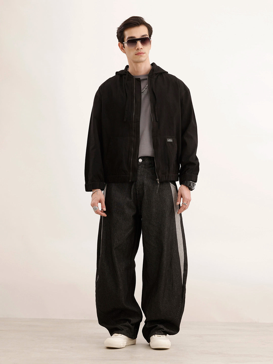Oversized Fit Hooded Jacket | Black
