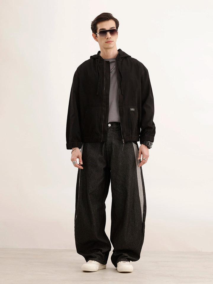 Oversized Fit Hooded Jacket | Black
