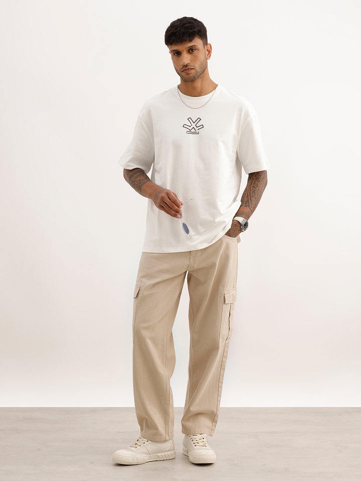 Classic Oversized Puffer Printed T-Shirt | Off White