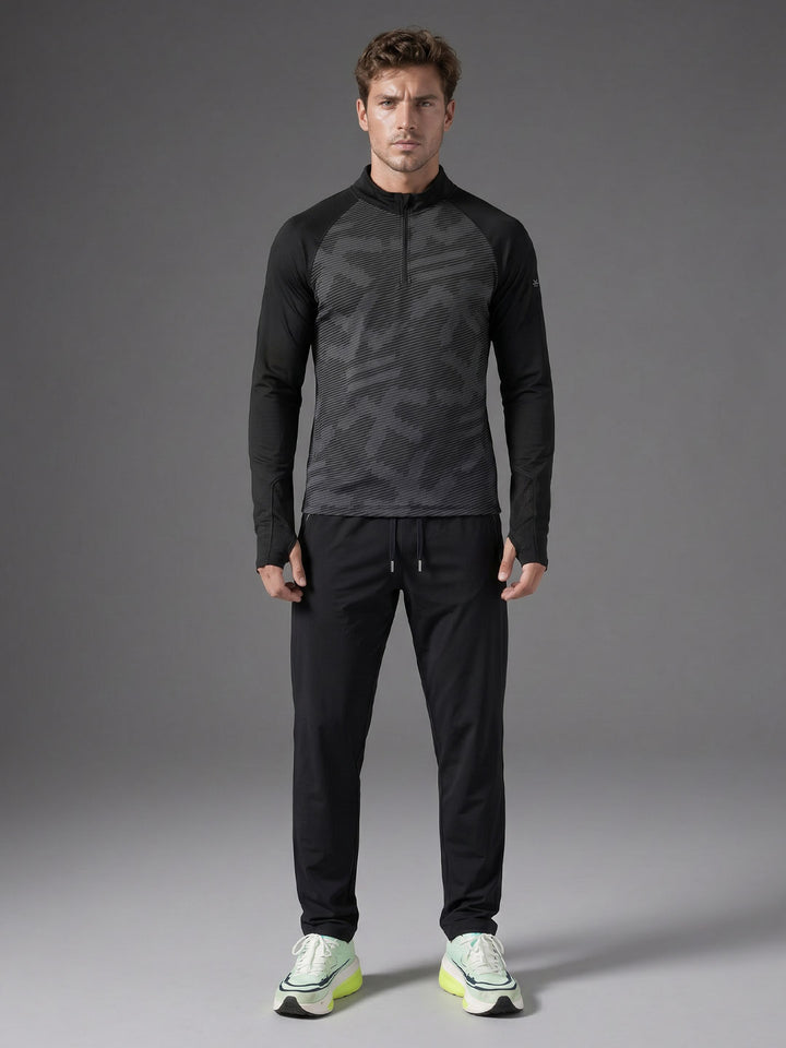 Quarter Zip Sweatshirt | Active |  Black