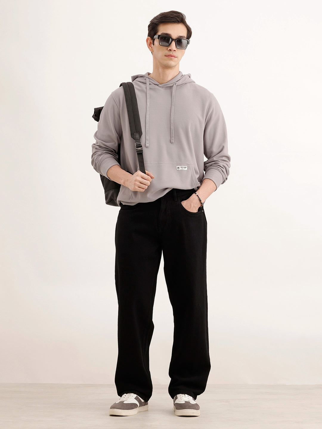 Solid Loose Fit Denim Jeans | Black