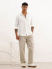 Solid Slim Fit Textured Shirt | White