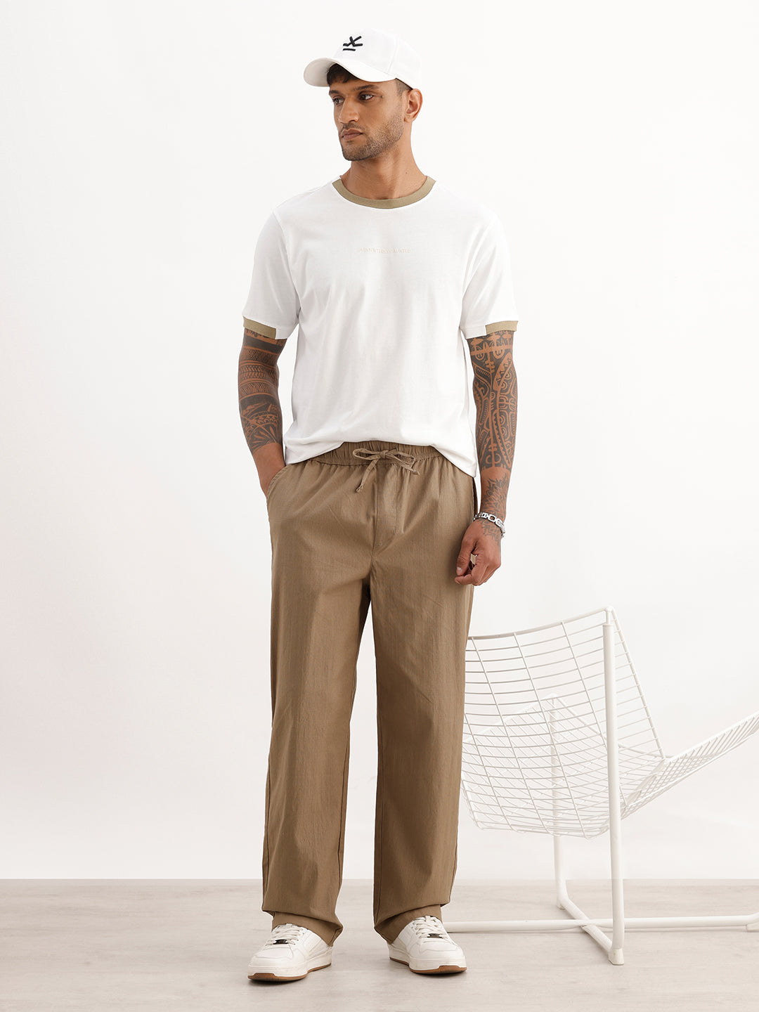 Solid Loose Fit Trouser | Khaki