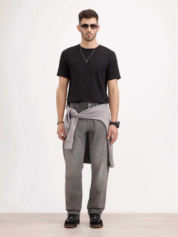 Solid Slim Fit T-Shirt | Black