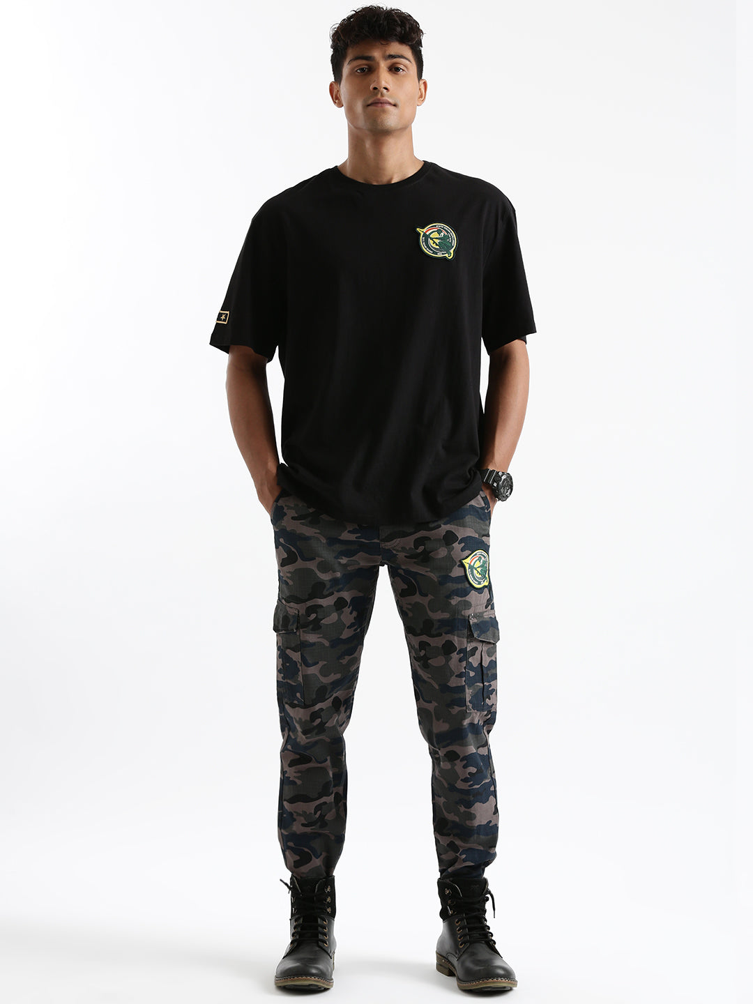 Order Clothink INDIA, Men's Cargo Pant, Army-print Style (Green-Camouflage)  Online From CLOTHINK INDIA ,New Delhi
